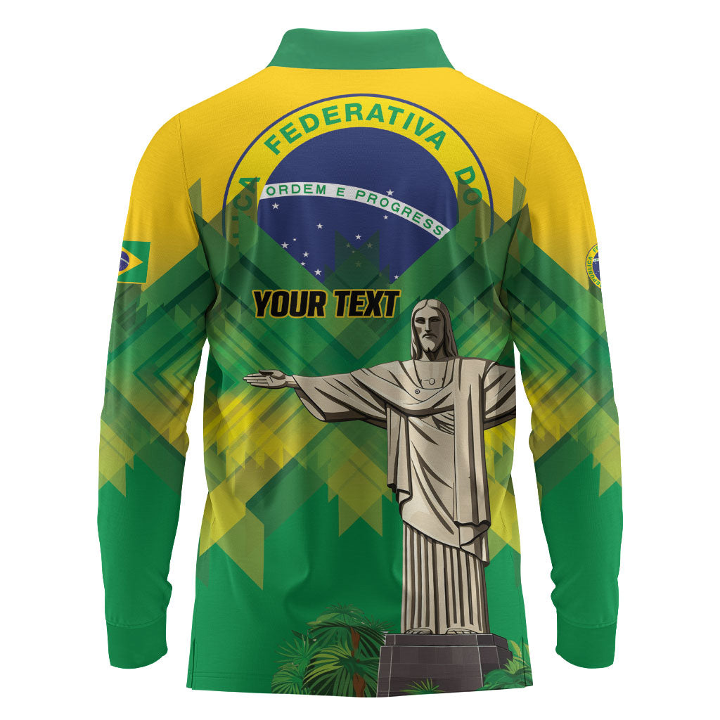 Personalized Brazil Christ The Redeemer Long Sleeve Polo Shirt Sete de Setembro