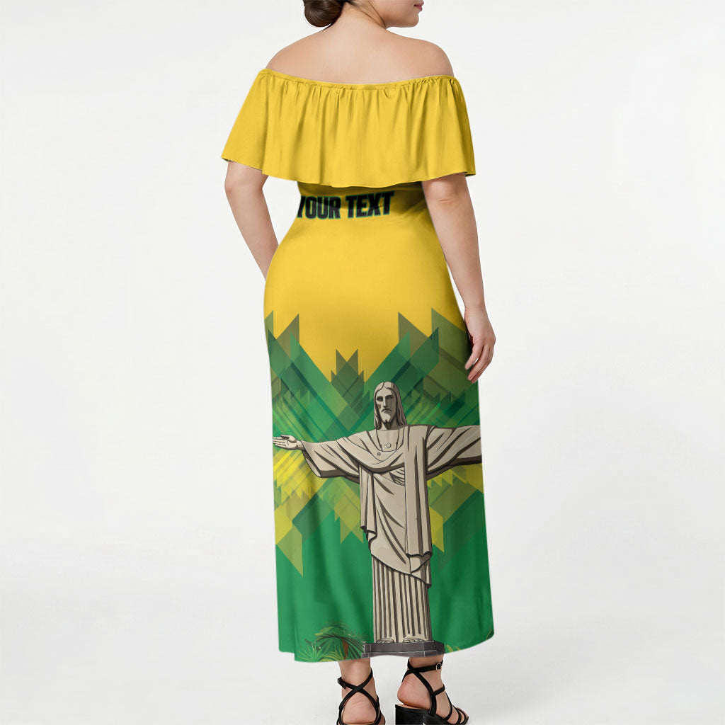 Personalized Brazil Christ The Redeemer Off Shoulder Maxi Dress Sete de Setembro