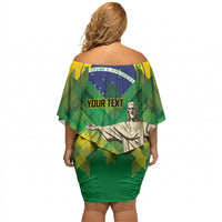 Personalized Brazil Christ The Redeemer Off Shoulder Short Dress Sete de Setembro