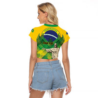 Personalized Brazil Christ The Redeemer Raglan Cropped T Shirt Sete de Setembro