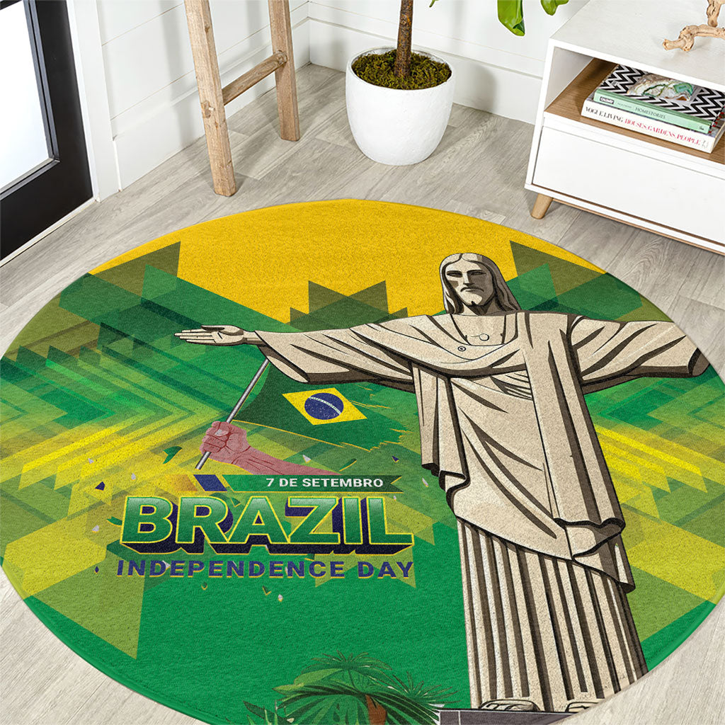 Brazil Christ The Redeemer Round Carpet Sete de Setembro