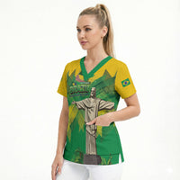 Personalized Brazil Christ The Redeemer Scrub Top Sete de Setembro