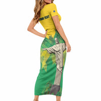 Personalized Brazil Christ The Redeemer Short Sleeve Bodycon Dress Sete de Setembro