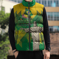 Personalized Brazil Christ The Redeemer Sleeveless Puffer Jacket Sete de Setembro