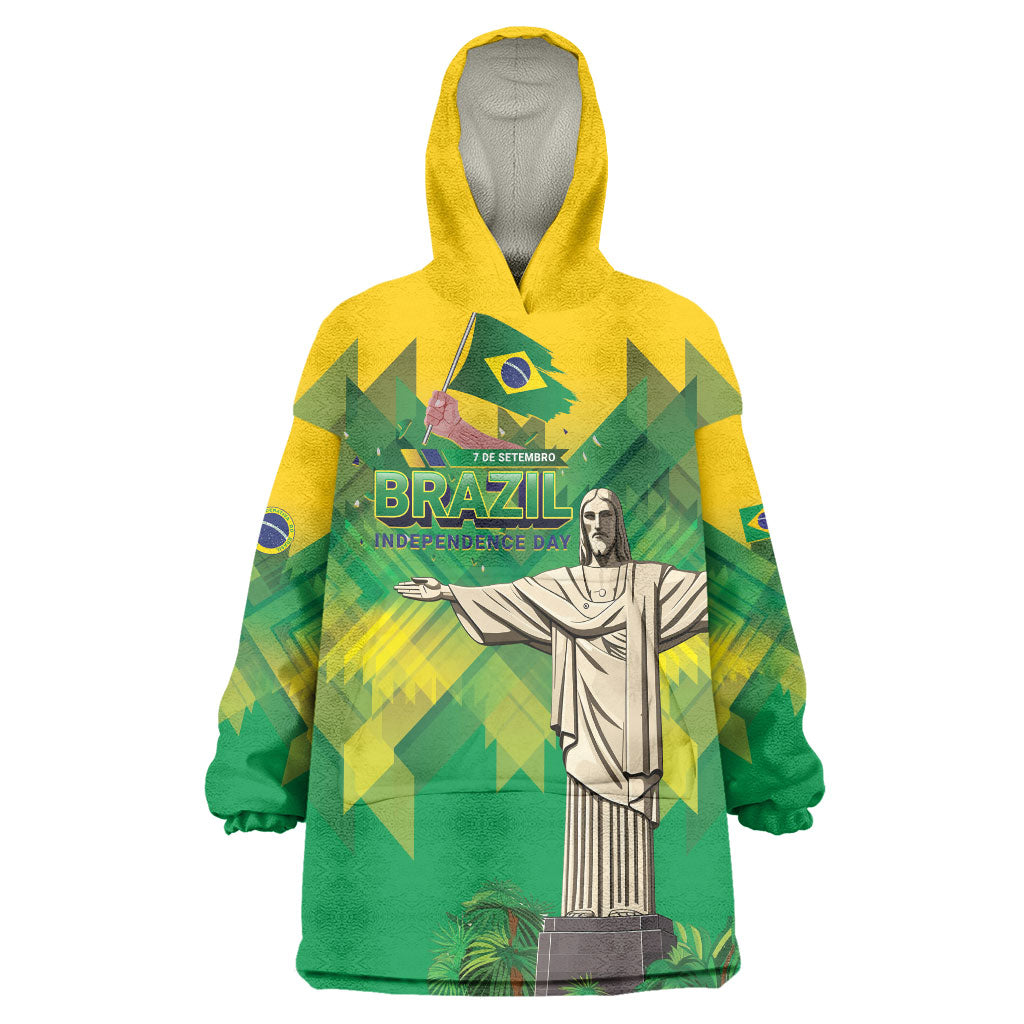 Personalized Brazil Christ The Redeemer Wearable Blanket Hoodie Sete de Setembro