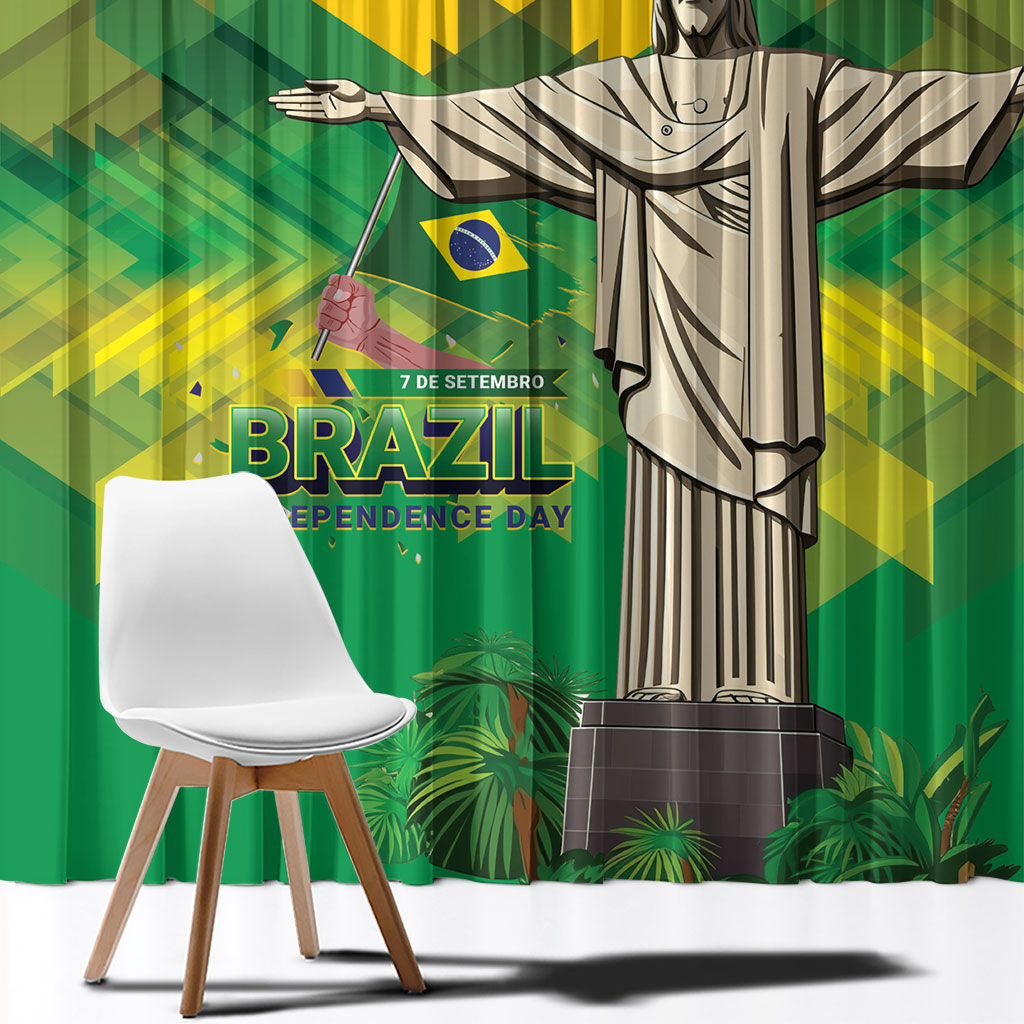 Brazil Christ The Redeemer Window Curtain Sete de Setembro
