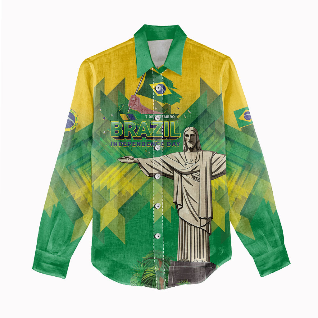Personalized Brazil Christ The Redeemer Women Casual Shirt Sete de Setembro