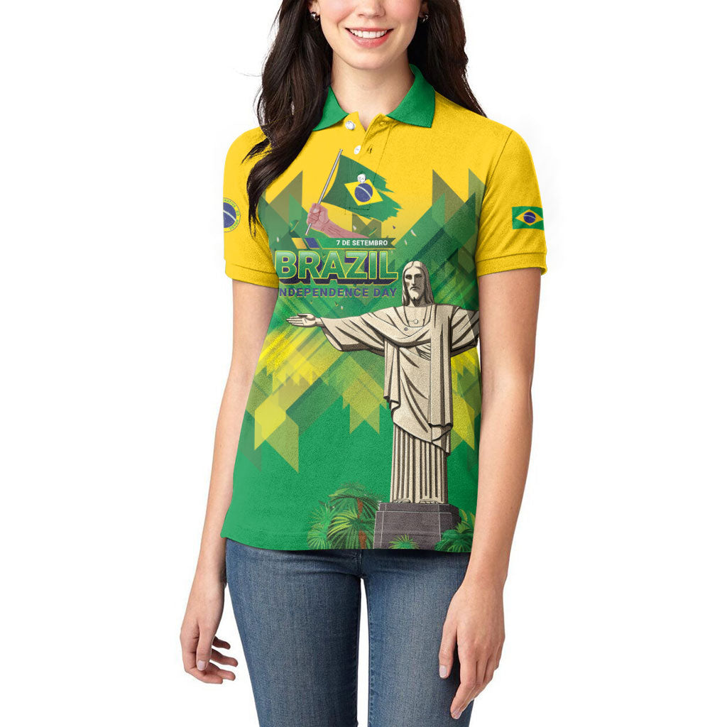 Personalized Brazil Christ The Redeemer Women Polo Shirt Sete de Setembro