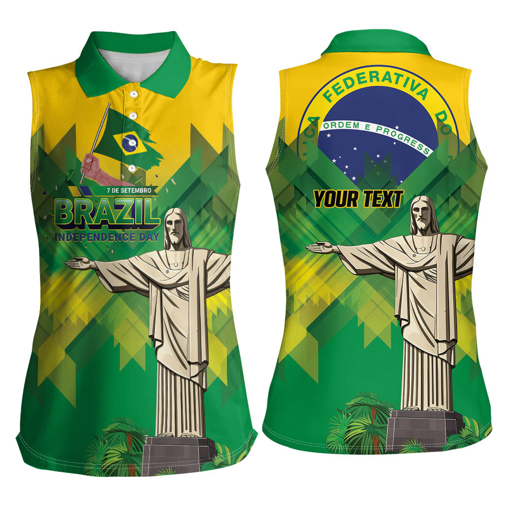 Personalized Brazil Christ The Redeemer Women Sleeveless Polo Shirt Sete de Setembro