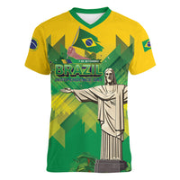 Personalized Brazil Christ The Redeemer Women V-Neck T-Shirt Sete de Setembro