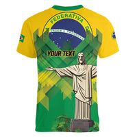 Personalized Brazil Christ The Redeemer Women V-Neck T-Shirt Sete de Setembro