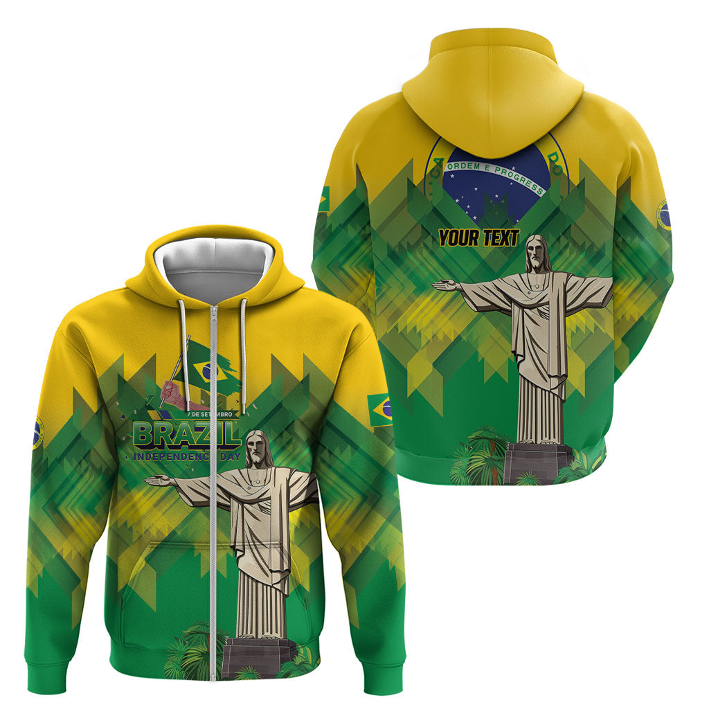 Personalized Brazil Christ The Redeemer Zip Hoodie Sete de Setembro