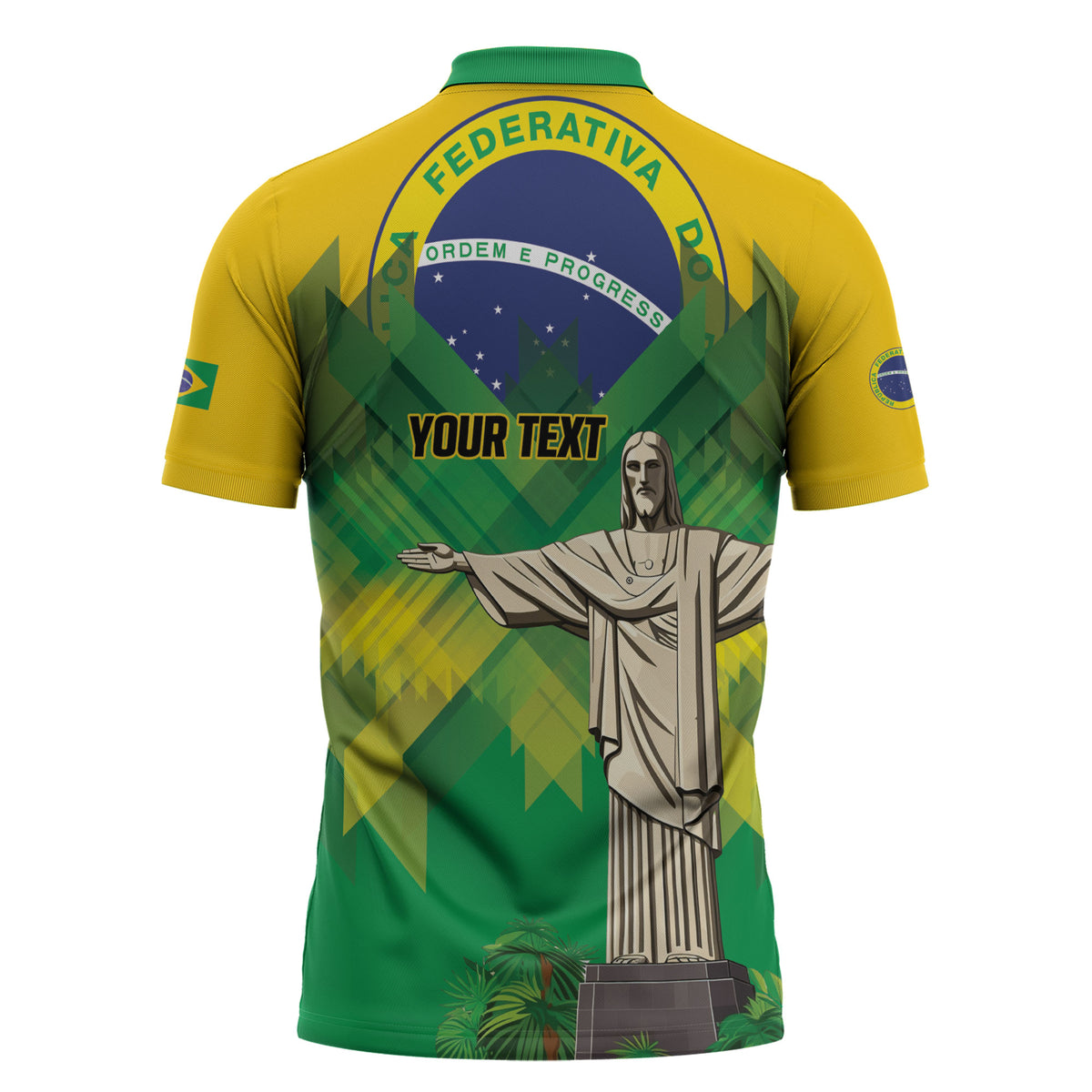 Personalized Brazil Christ The Redeemer Zipper Polo Shirt Sete de Setembro