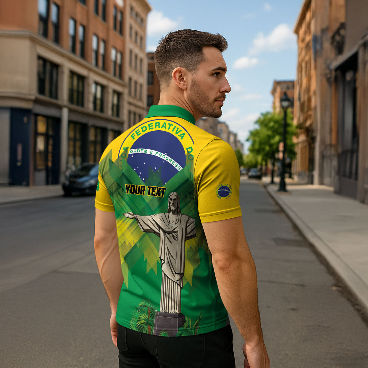 Personalized Brazil Christ The Redeemer Zipper Polo Shirt Sete de Setembro