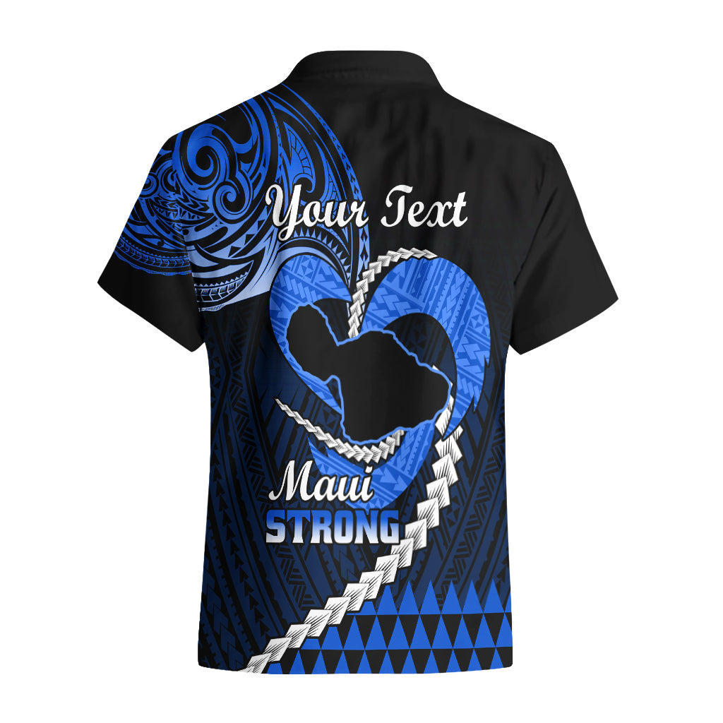 Personalised Hawaii Hawaiian Shirt Maui Be Strong Kakau Blue Version - Wonder Print Shop