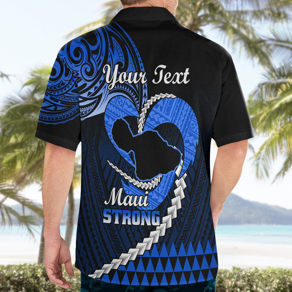 Personalised Hawaii Hawaiian Shirt Maui Be Strong Kakau Blue Version - Wonder Print Shop