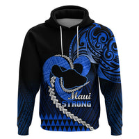 Personalised Hawaii Hoodie Maui Be Strong Kakau Blue Version - Wonder Print Shop