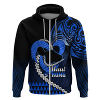 Personalised Hawaii Hoodie Maui Be Strong Kakau Blue Version - Wonder Print Shop