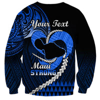 Personalised Hawaii Sweatshirt Maui Be Strong Kakau Blue Version - Wonder Print Shop