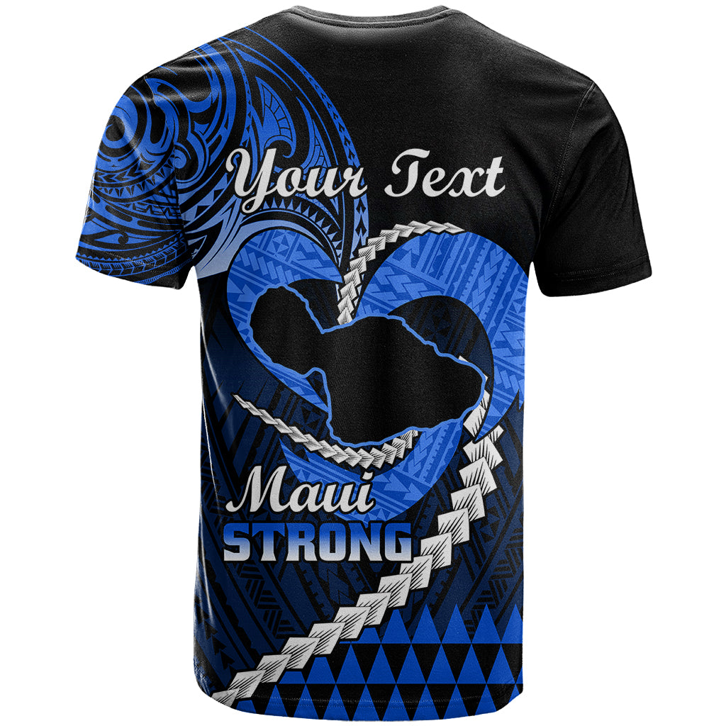 Personalised Hawaii T Shirt Maui Be Strong Kakau Blue Version - Wonder Print Shop