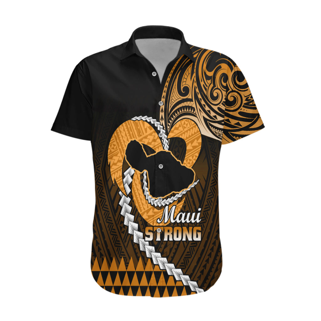 Personalised Hawaii Hawaiian Shirt Maui Be Strong Kakau Gold Version - Wonder Print Shop
