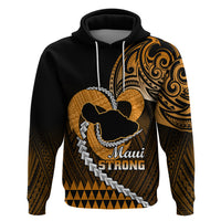 Personalised Hawaii Hoodie Maui Be Strong Kakau Gold Version - Wonder Print Shop