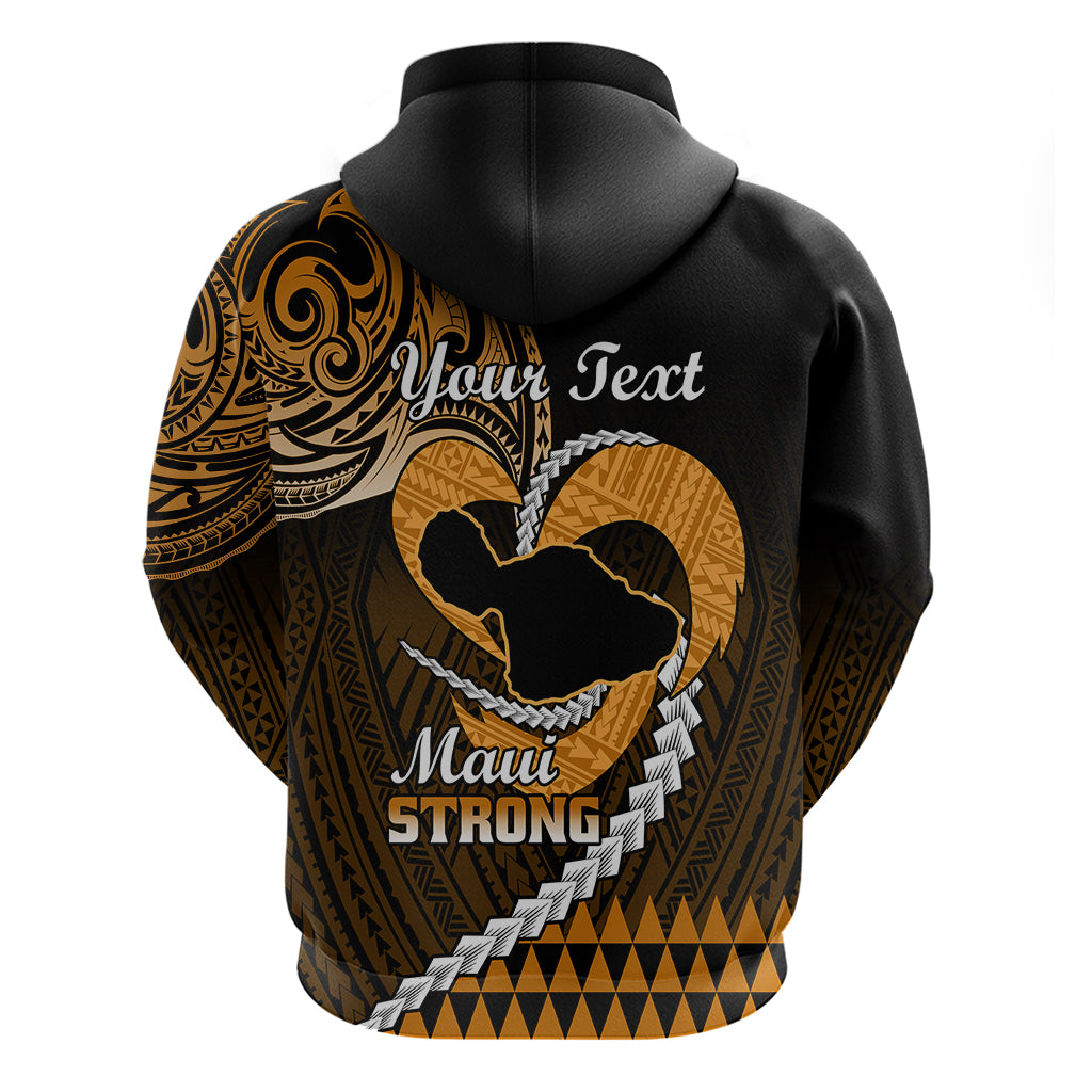 Personalised Hawaii Hoodie Maui Be Strong Kakau Gold Version - Wonder Print Shop