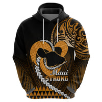 Personalised Hawaii Hoodie Maui Be Strong Kakau Gold Version - Wonder Print Shop
