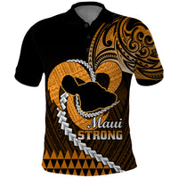 Personalised Hawaii Polo Shirt Maui Be Strong Kakau Gold Version - Wonder Print Shop