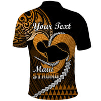 Personalised Hawaii Polo Shirt Maui Be Strong Kakau Gold Version - Wonder Print Shop