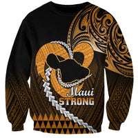 Personalised Hawaii Sweatshirt Maui Be Strong Kakau Gold Version - Wonder Print Shop