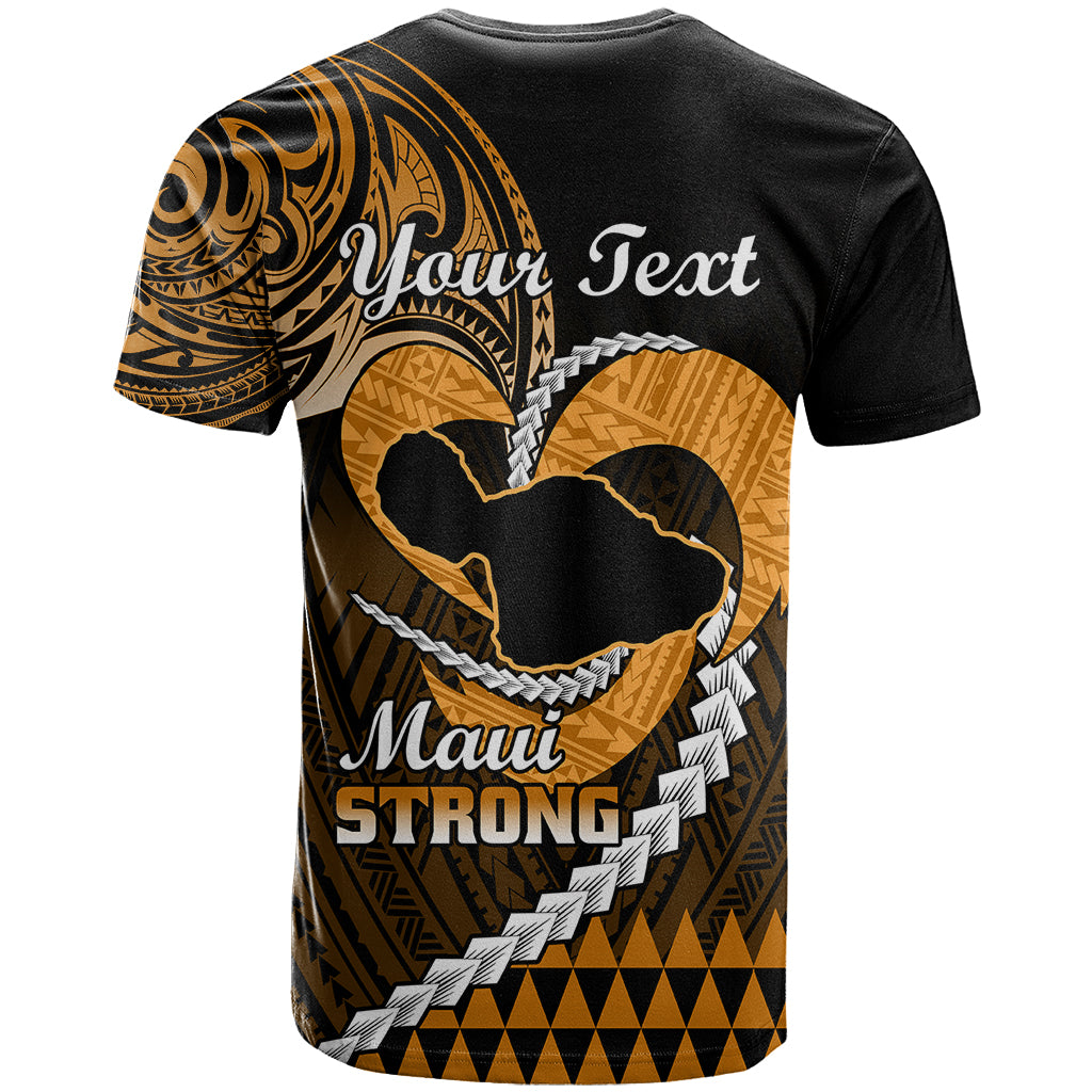 Personalised Hawaii T Shirt Maui Be Strong Kakau Gold Version - Wonder Print Shop