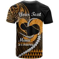 Personalised Hawaii T Shirt Maui Be Strong Kakau Gold Version - Wonder Print Shop