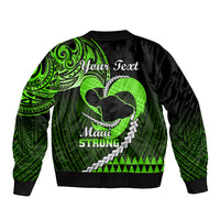 Personalised Hawaii Bomber Jacket Maui Be Strong Kakau Green Version - Wonder Print Shop