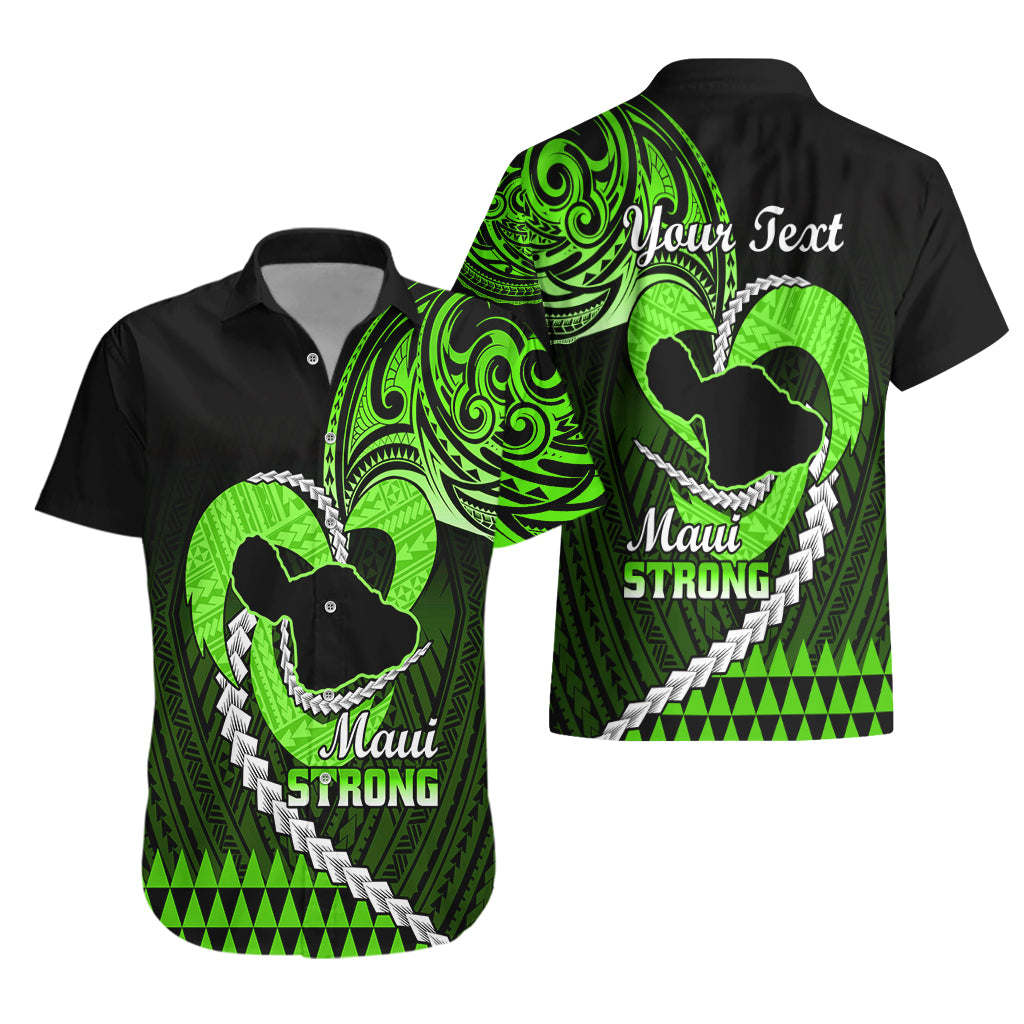 Personalised Hawaii Hawaiian Shirt Maui Be Strong Kakau Green Version - Wonder Print Shop