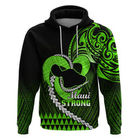 Personalised Hawaii Hoodie Maui Be Strong Kakau Green Version - Wonder Print Shop