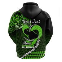 Personalised Hawaii Hoodie Maui Be Strong Kakau Green Version - Wonder Print Shop