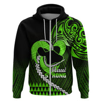 Personalised Hawaii Hoodie Maui Be Strong Kakau Green Version - Wonder Print Shop