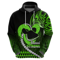 Personalised Hawaii Hoodie Maui Be Strong Kakau Green Version - Wonder Print Shop