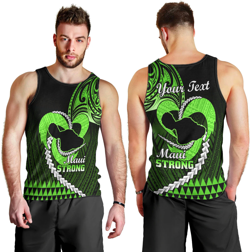 personalised-hawaii-men-tank-top-maui-be-strong-kakau-green-version