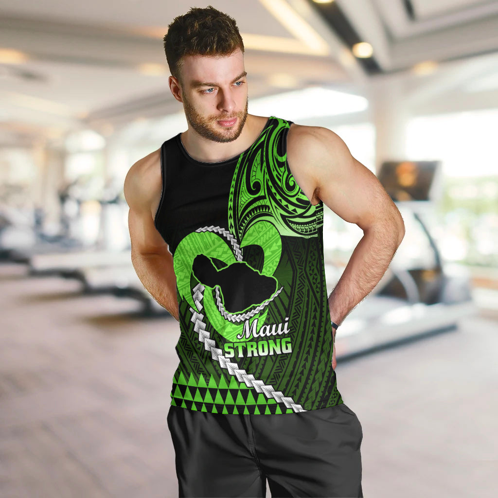 personalised-hawaii-men-tank-top-maui-be-strong-kakau-green-version
