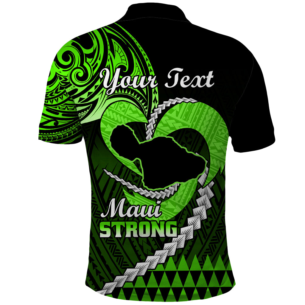 Personalised Hawaii Polo Shirt Maui Be Strong Kakau Green Version - Wonder Print Shop