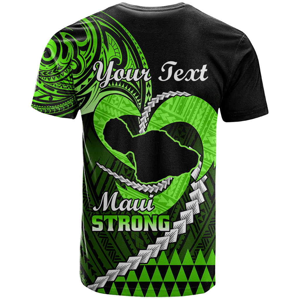 Personalised Hawaii T Shirt Maui Be Strong Kakau Green Version - Wonder Print Shop