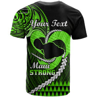 Personalised Hawaii T Shirt Maui Be Strong Kakau Green Version - Wonder Print Shop