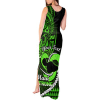 Personalised Hawaii Tank Maxi Dress Maui Be Strong Kakau Green Version - Wonder Print Shop