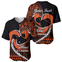 Personalised Hawaii Baseball Jersey Maui Be Strong Kakau Orange Version - Wonder Print Shop