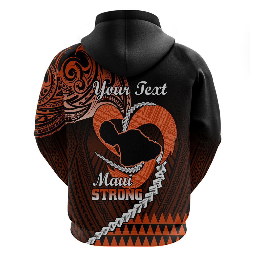 Personalised Hawaii Hoodie Maui Be Strong Kakau Orange Version - Wonder Print Shop