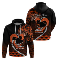 Personalised Hawaii Hoodie Maui Be Strong Kakau Orange Version - Wonder Print Shop