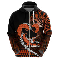 Personalised Hawaii Hoodie Maui Be Strong Kakau Orange Version - Wonder Print Shop