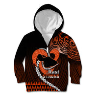 Personalised Hawaii Kid Hoodie Maui Be Strong Kakau Orange Version - Wonder Print Shop